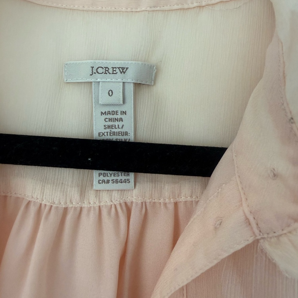 J. Crew Light Pink Ruffle Blouse - Picture 2 of 3